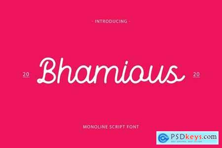 Bhamious - Monoline Script Font 5007054