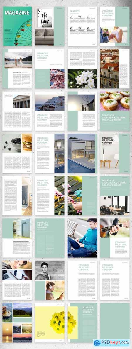 Fresh Digital Magazine Layout with Mint Accents 354666955