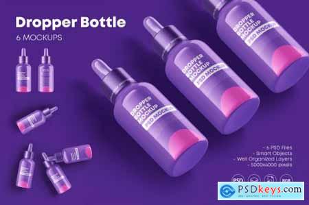 Glossy Dropper Bottle Mockup Set