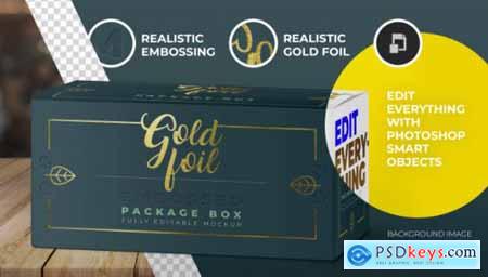 Gold foil box mockup