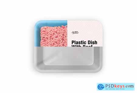 Plastic Dish With Beef Mockup 5005127