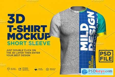 3d Mockup- Short Sleeve T-shirt 4607880