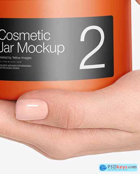 Cosmetic Jar in Hands Mockup 59253