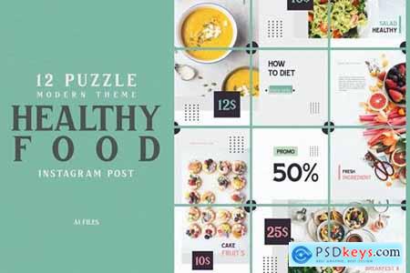 Modern Puzzle - Healthy Food Instagram Post