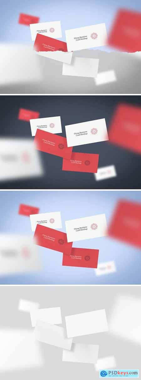 Download Flying Business Card Mockup » Free Download Photoshop ... PSD Mockup Templates