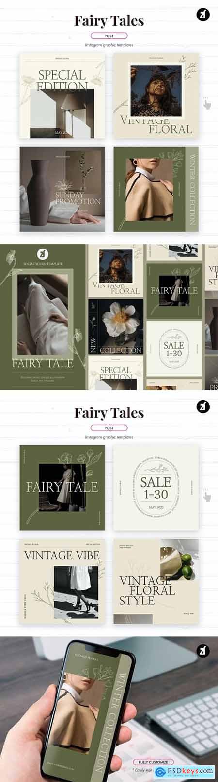 Fairy tales social media graphic templates