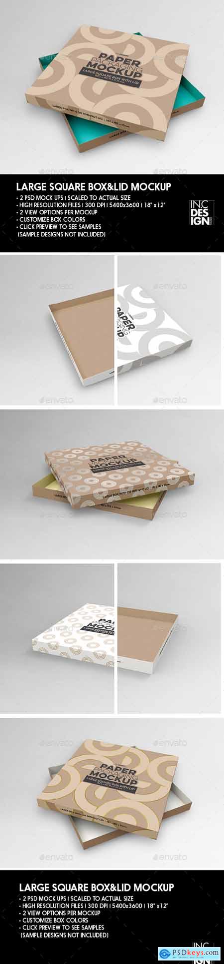 Download Graphicriver Large Square Paper Box and Lid Packaging ...