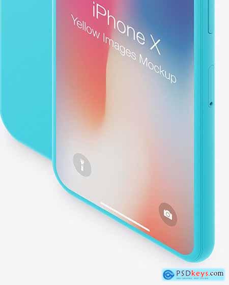 Isometric Clay Apple iPhone X Mockup 60980