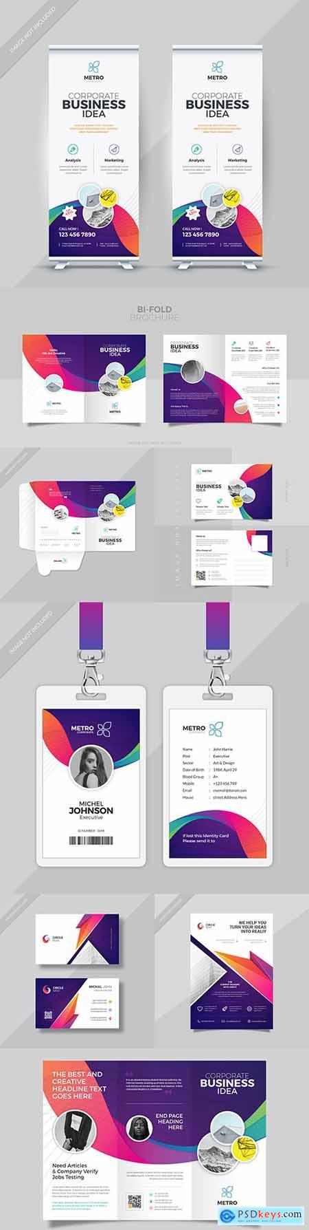Business set for corporate company template design