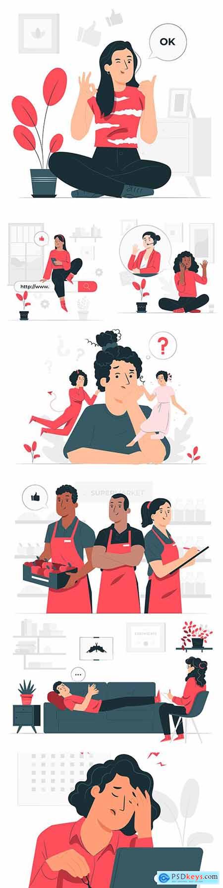 People different lifestyles and professions illustration concept
