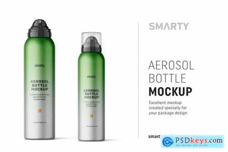 Metallic aerosol bottle mockup 4855699