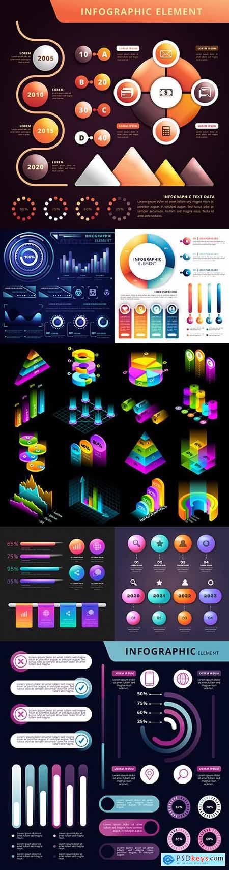 Business infographics options elements collection 146