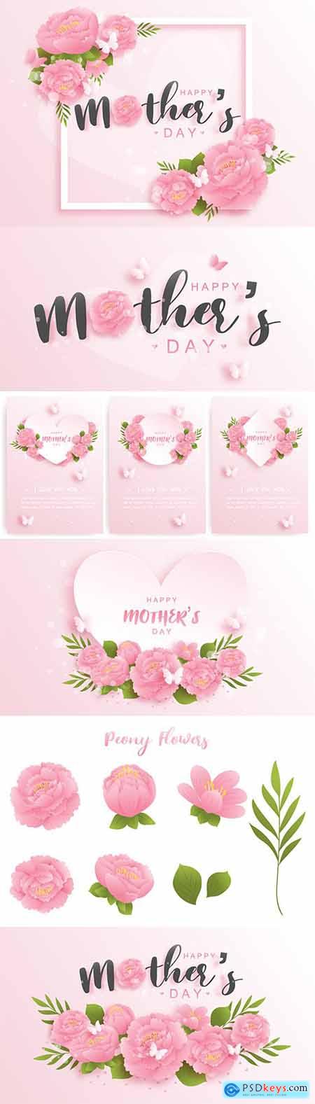 Happy Mother s Day background with colorful flowers