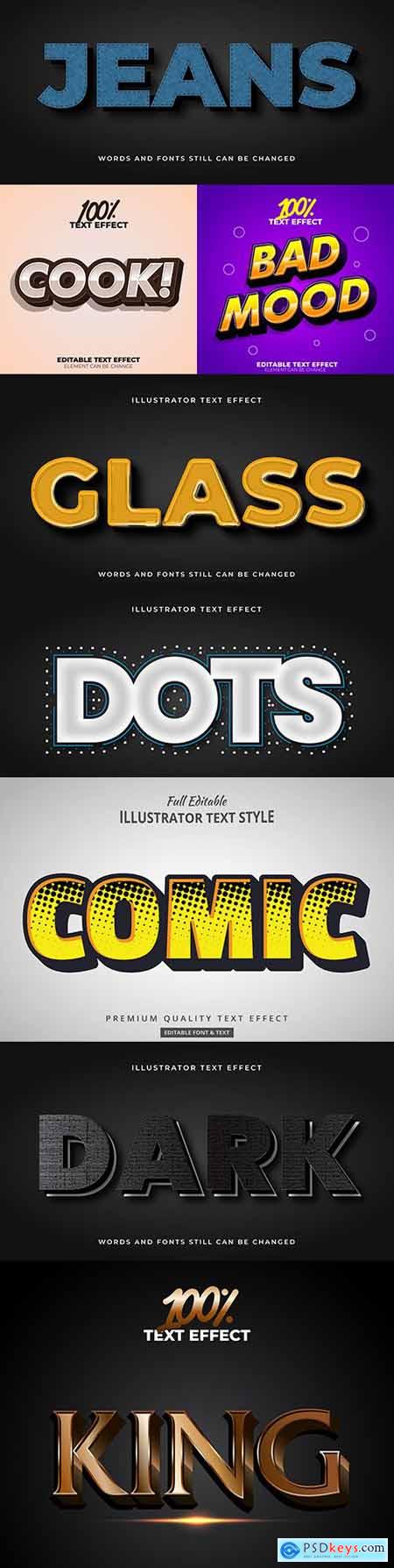 Editable font effect text collection illustration 35
