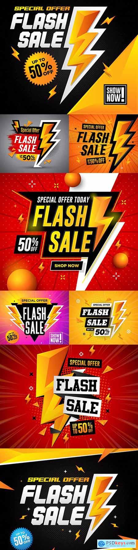 Flash sale special offer square design illustration
