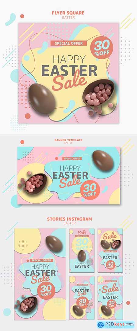 Instagram story template with Easter sale