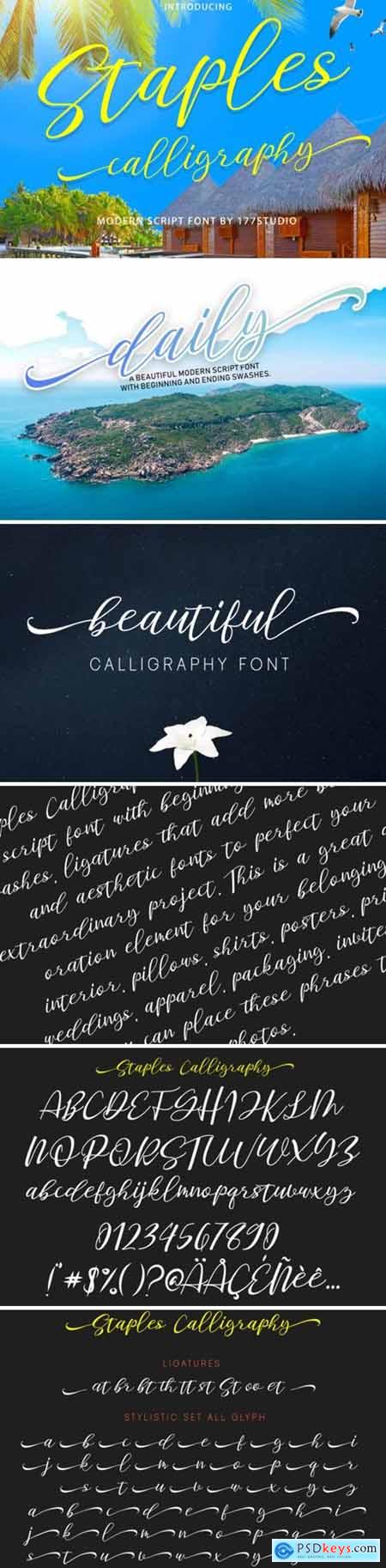 Staples Calligraphy Font