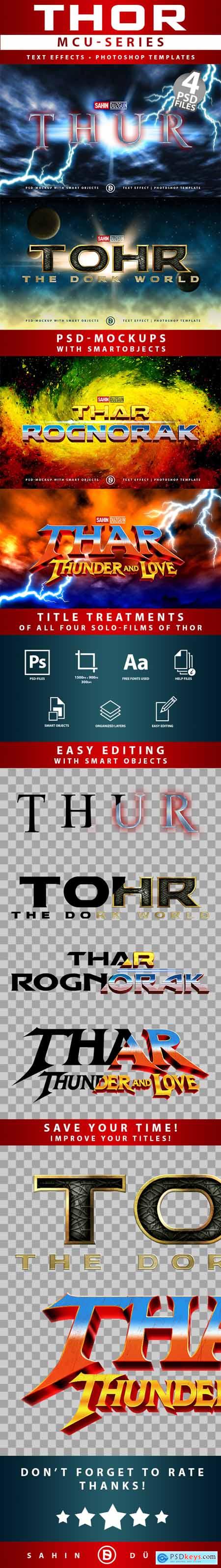 THOR - MCU-Film Series - Text-Effects-Mockups - Template-Package 26728529