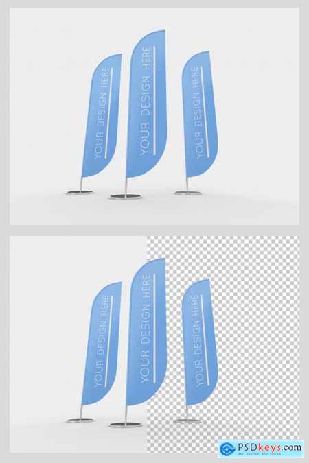 Advertising Flag Mockup with Editable Background