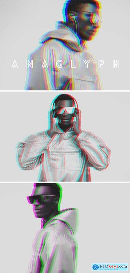Duo Color Anaglyph Mockup Effect 356450124