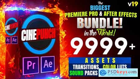 CINEPUNCH (BUNDLE) Premiere Pro Transitions Color LUTs SFX  18 PACKS 9999+ Assets V19 20601772