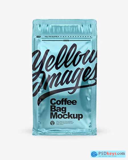Metallic Coffee Bag with Zipper Mockup 61625