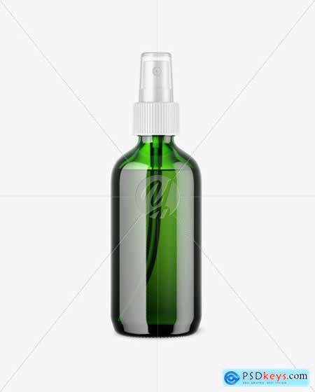 Green Glass Spray Bottle Mockup 61946