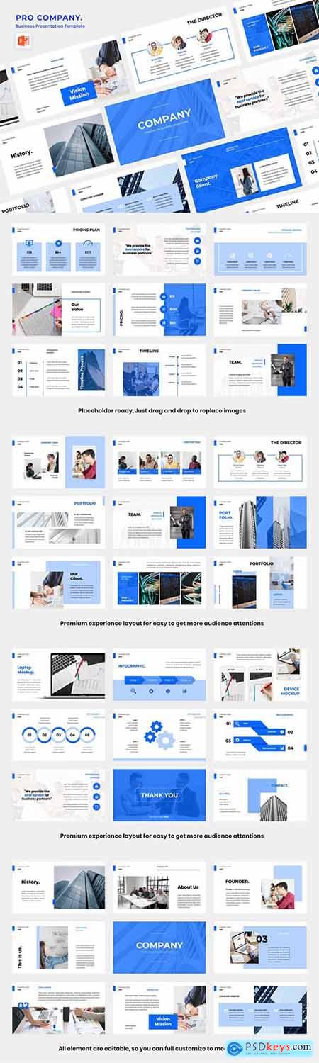 Pro Company Powerpoint, Keynote and Google Slide Template