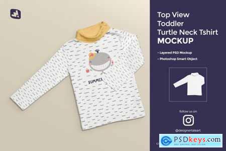 Toddler Turtle Neck Tshirt Mockup 4590955