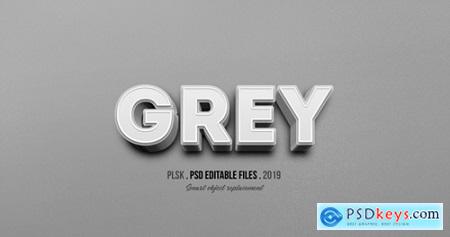 Grey 3d text style effect Premium Psd