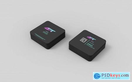 Square business card mockup Premium Psd