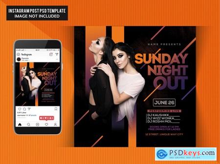 Sunday night party flyer Premium Psd