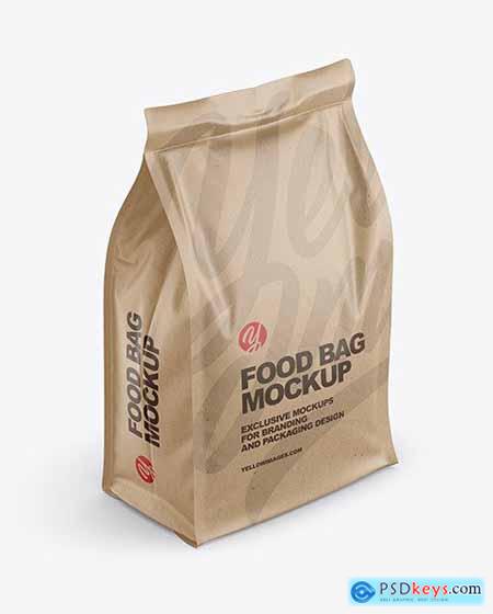 Kraft Food Bag Mockup -Half Side View 62011 » Free ...