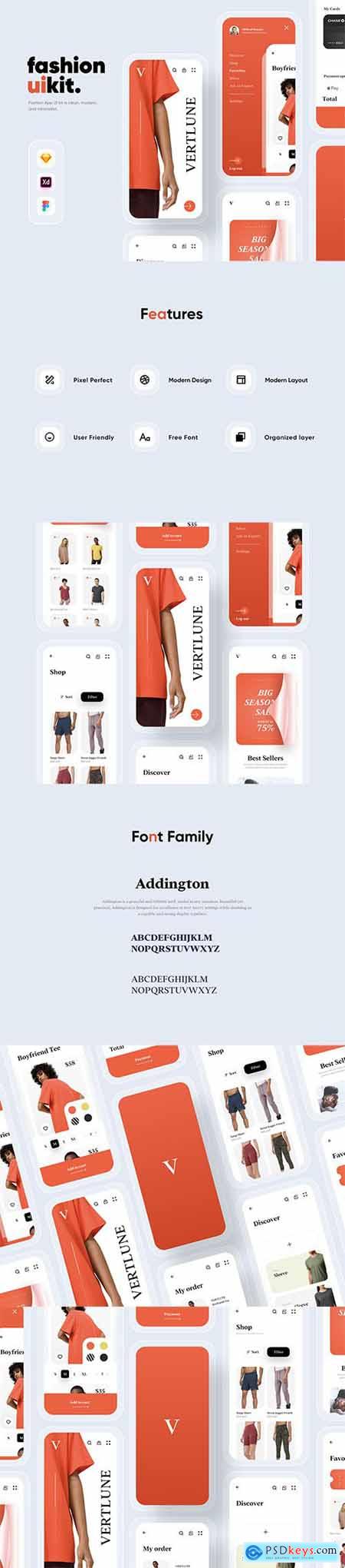 Verlune fashion eCommerce app UI Kit