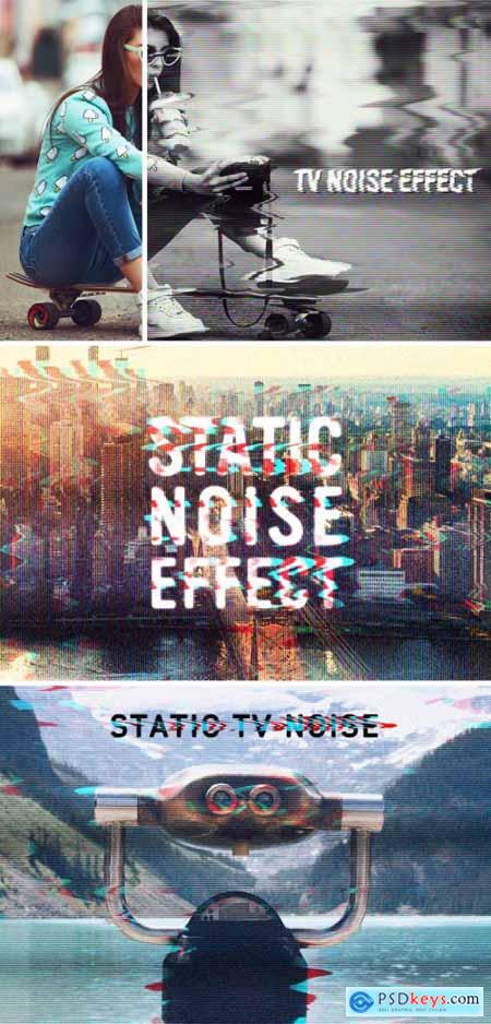 TV Static Noise Effect Mockup 357910869