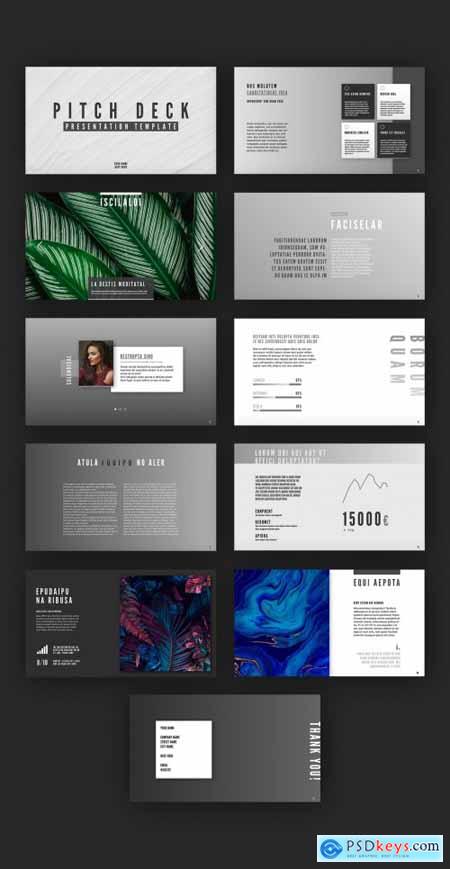 Pitch Deck Layout with Black and White Accents 358376552