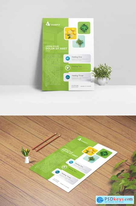 Minimal Green Flyer Layout with Circular Elements 358370457