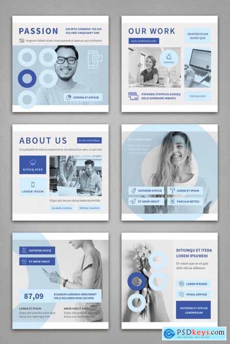 Light Blue and Gray Square Social Media Post Layouts 358375059