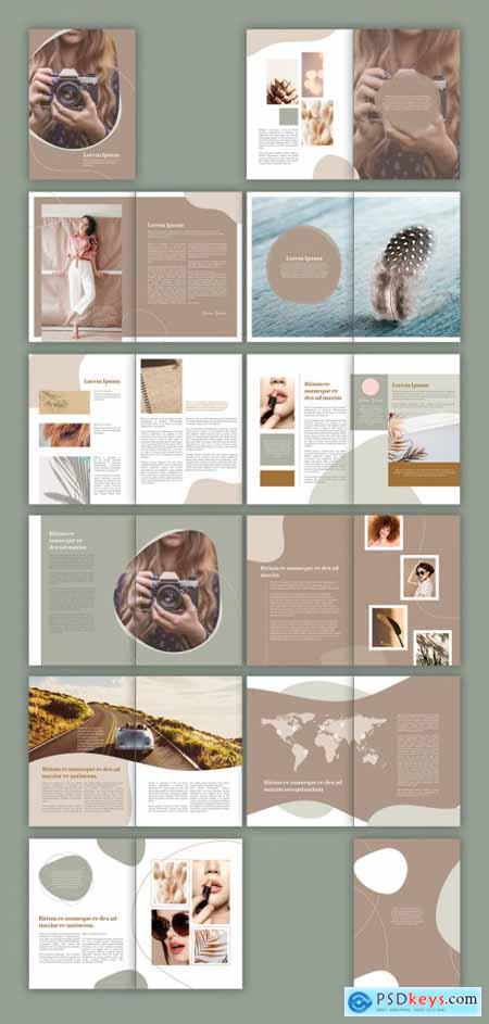 Multipurpose Magazine Layout with Brown Accents 358343832