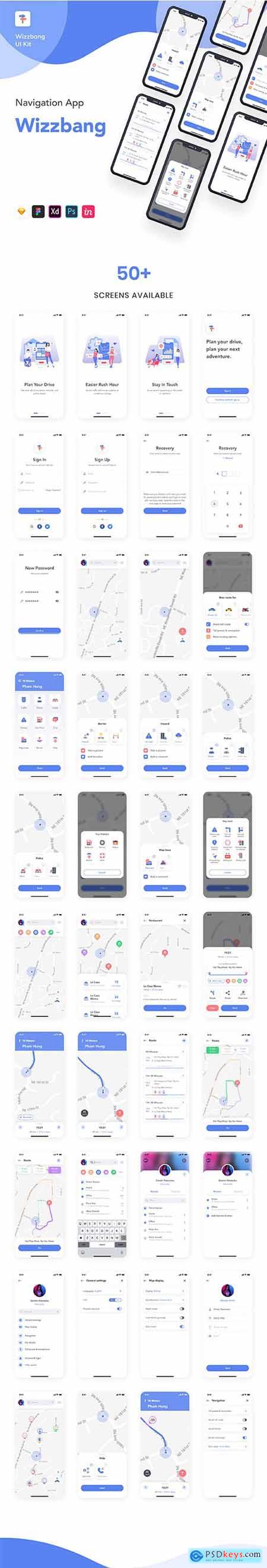 Wizzbang - Navigation App UI Kit