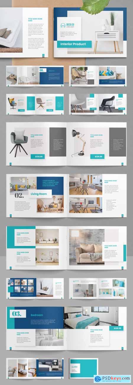 Product Catalog Layout with Turquoise Accents 358598887