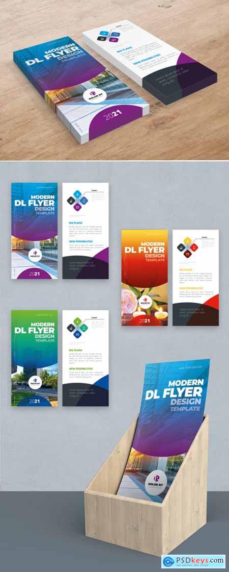 DL Business Flyer Layout with Gradient Circles 357915912