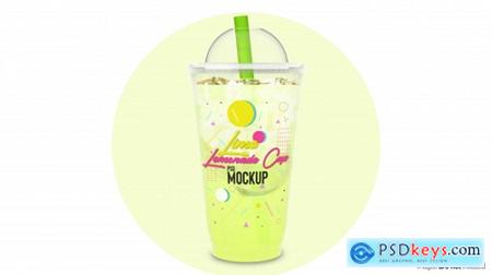 Lime lemonade in plastic container Premium Psd