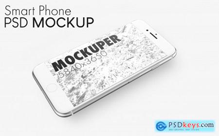 Silver smartphone psd mockup Premium Psd
