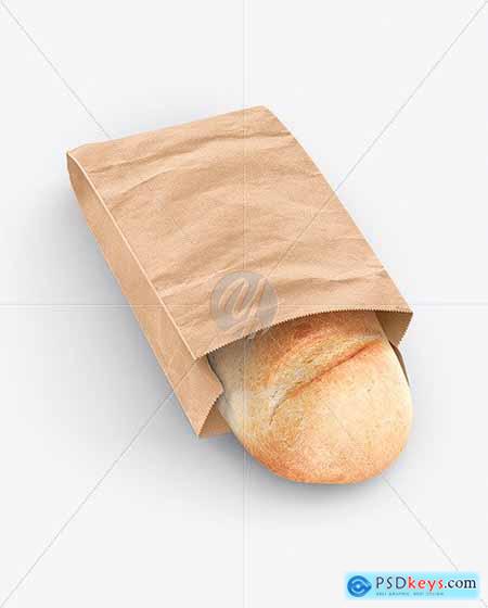 Paper Bag With Bread Mockup 62094