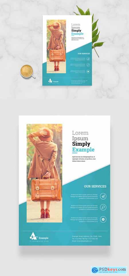 Business Flyer Layout with Teal Accents 358634765