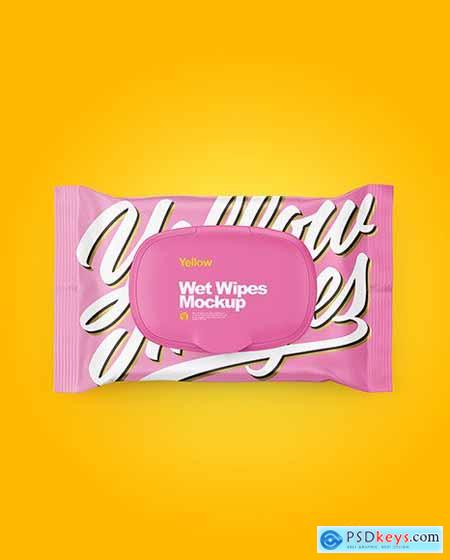 Wet Wipes Pack With Plastic Cap Mockup