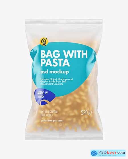 Frosted Plastic Bag With Cavatappi Pasta 62093