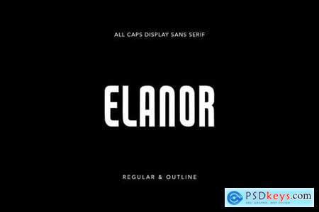 Elanor Display Sans Serif Regular Outline Font