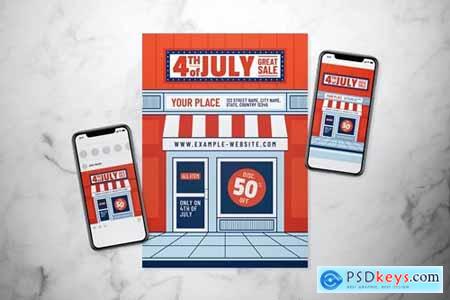 4th of July Great Sale Flyer Set